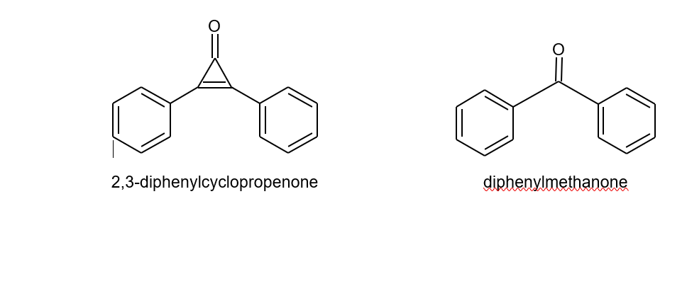 2,3-diphenylcyclopropenone
diphenylmethanone
