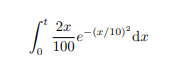 (²3
2x
-e-(2/10)² dx
100