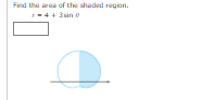 Find the area of the shaded region.
-4+ 3ain e
