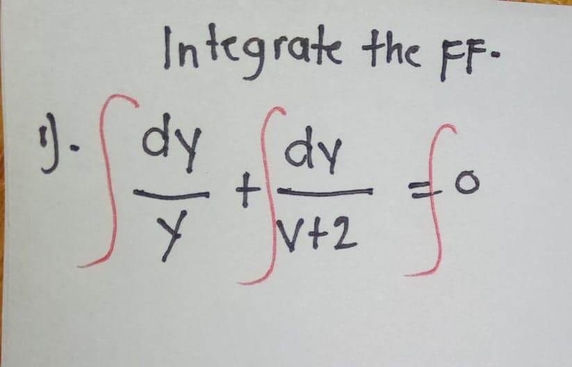 Integrate the FF-
).
9-dy dy
V+2
