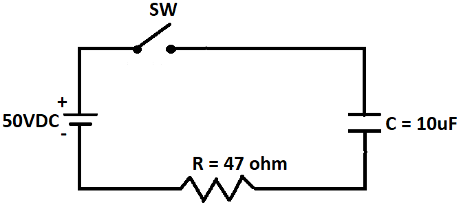 +
50VDC
SW
R = 47 ohm
M
C = 10uF