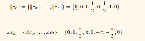 |lcall = {Iloll, lel1} = {0, 0, 1, 금,0,승, 1,아
....
Zek = {Z¢o,...,Lcz} = {0,0, , T,
п, 0, —п,
,0}
