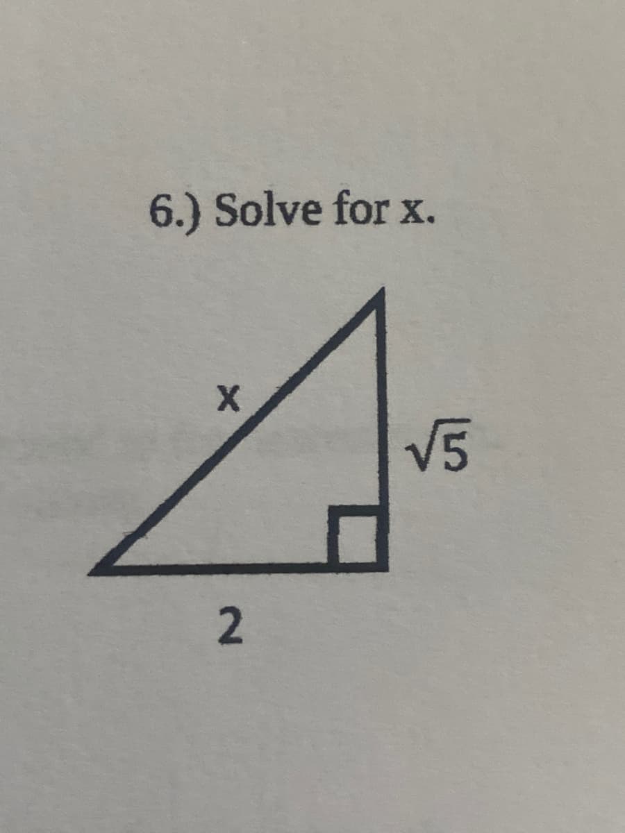 6.) Solve for x.
V5
