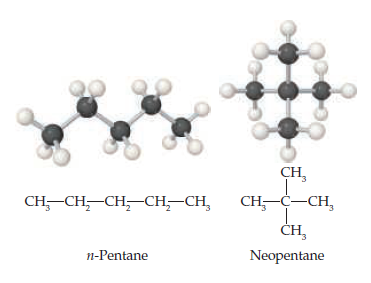 сн,
CH;-CH;-CH;-CH;-CH,
CH;-C-CH,
ČH,
n-Pentane
Neopentane
