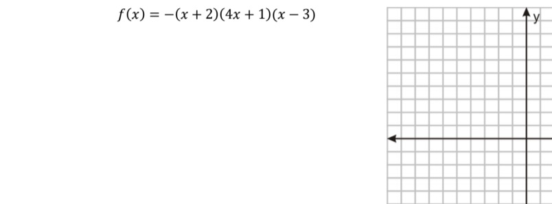 f (x) %3D — (х + 2)(4х + 1)(х — 3)
