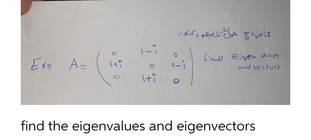 Exe A-
find eigen Values
and vectors
Iti
find the eigenvalues and eigenvectors
