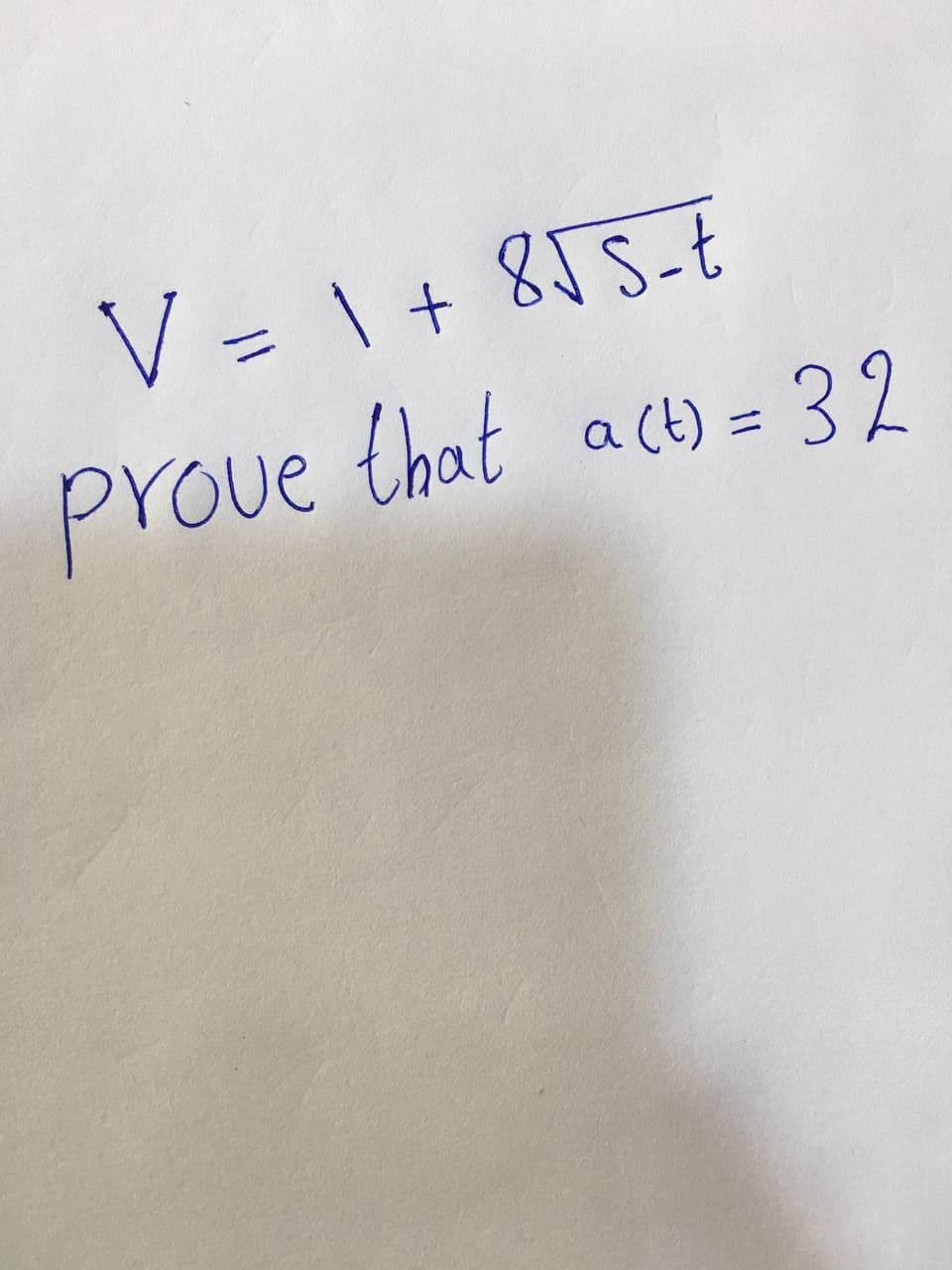 V = \ + 855-t
prove that act) = 32
.(E) 3=
