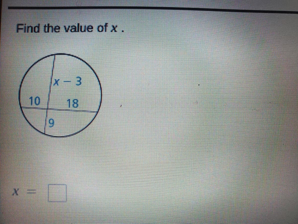 Find the value of x.
x-3
K
19