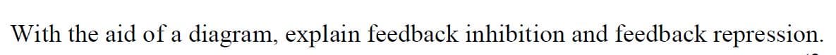 With the aid of a diagram, explain feedback inhibition and feedback repression.
