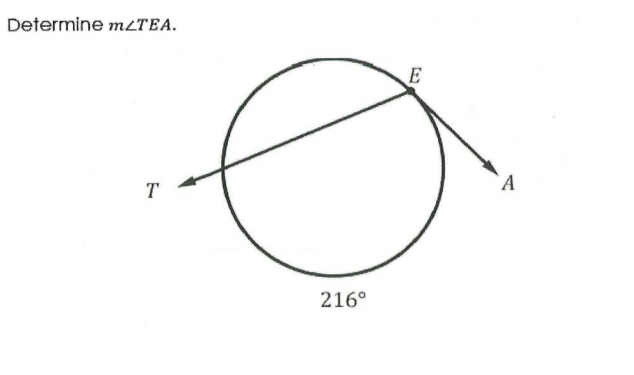 Determine mLTEa.
A
T
216°
