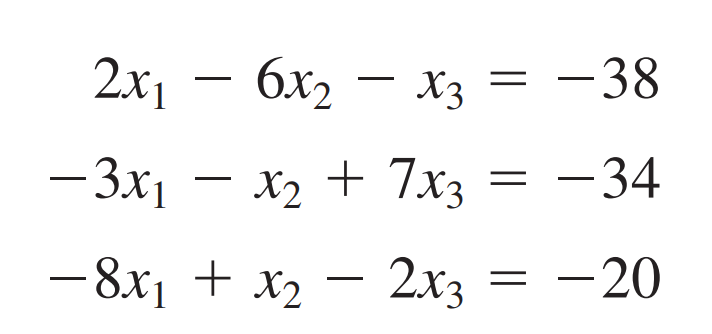 2х1
-3x1
6X2 — X3 = -38
- X2 +7x3 = -34
—8x1 +
x2
X2
- 2x3 = -20