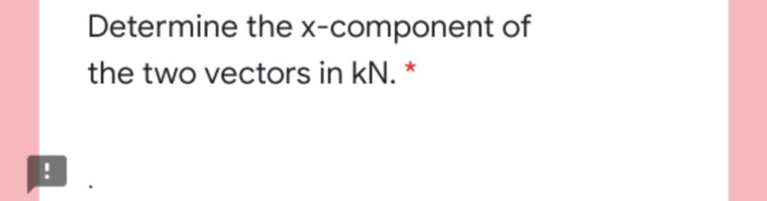 Determine the x-component of
the two vectors in kN. *
