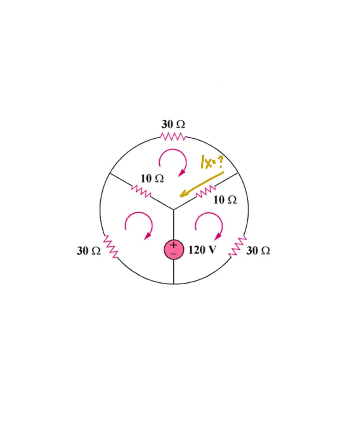 30 2
Ix-?
10 Ω
10 Q
30 2
120 V
30 2
ww
