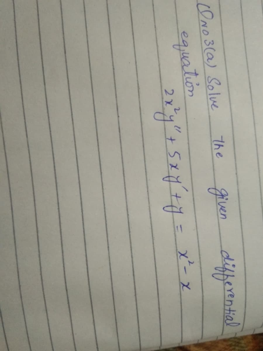 ONO3(a) Solve
given
मीदेय
n differental
the
equation
%3D
