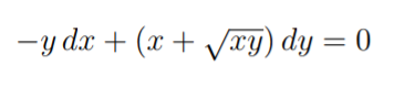 -y da + (x + VxY) dy = 0
