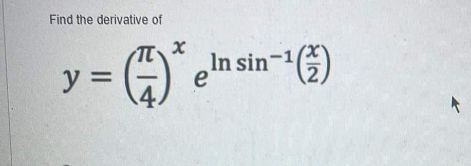 Find the derivative of
eln sin-)
%3D
