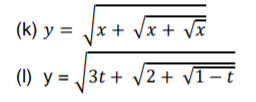 (k) y = Jx + Vx + vx
(1) y = /3t + V2 + v1-t
