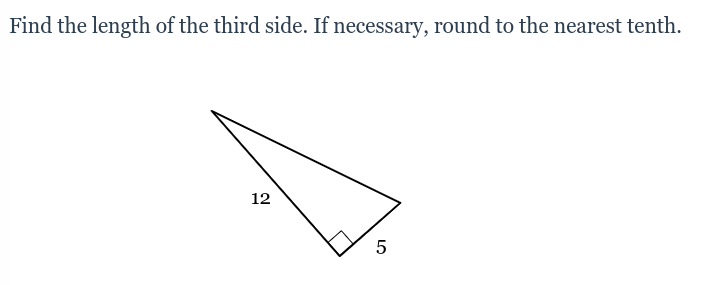 Find the length of the third side. If necessary, round to the nearest tenth.
12
