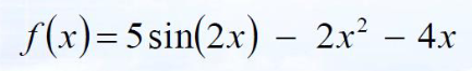 f(x)=5 sin(2x) - 2x² − 4x
- -