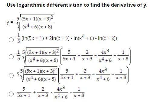 (5х + 1)х + 3)2
y =
(x4 + 6)(x + S)
