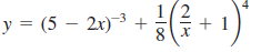 1(2
y = (5 – 2x)-3 +
+ 1
8
4,
