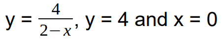4
2–x' y = 4 and x = 0
