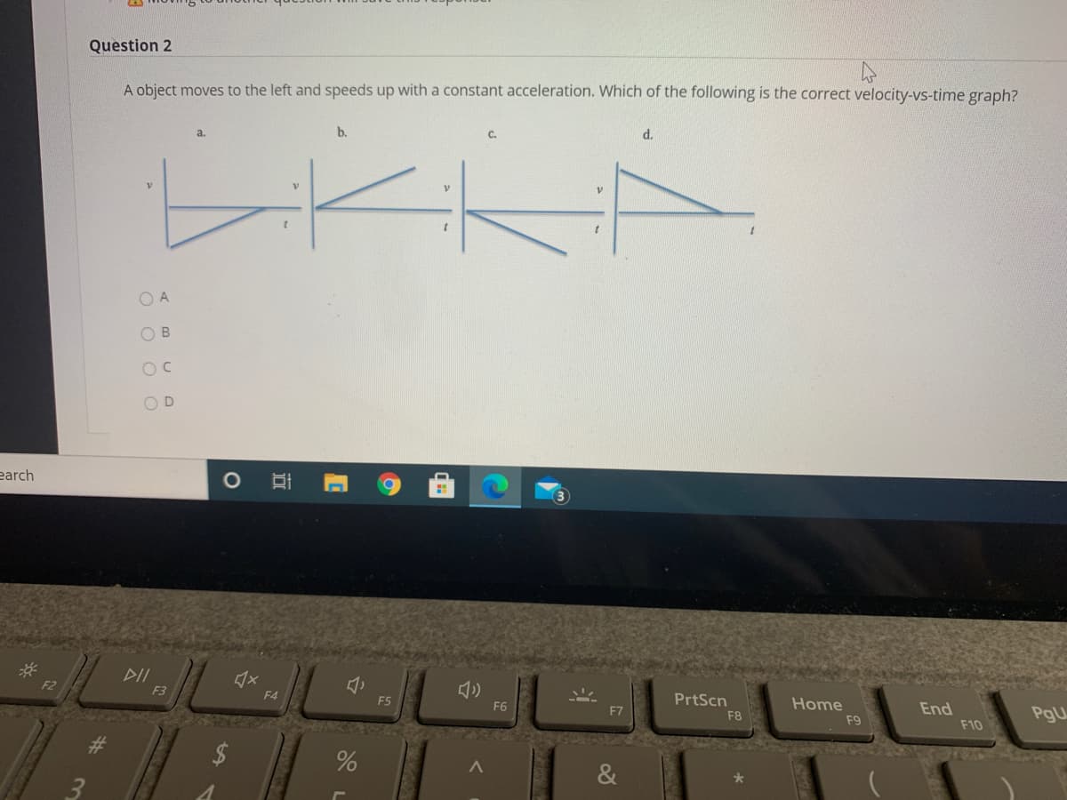 Which of the following is the correct velocity-vs-time graph?
