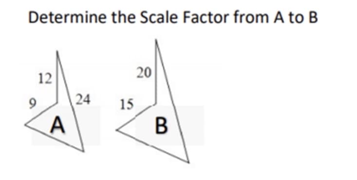 Determine the Scale Factor from A to B
20
12
24
15
