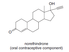 OH
norethindrone
(oral contraceptive component)
