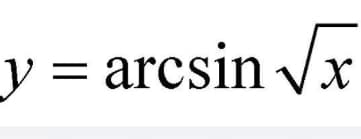 y = arcsin Vx
