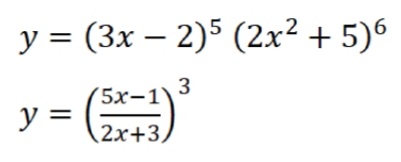 y =
(3х — 2)5 (2x2 + 5)6
3
(5x-1)
y =
2х+3,
