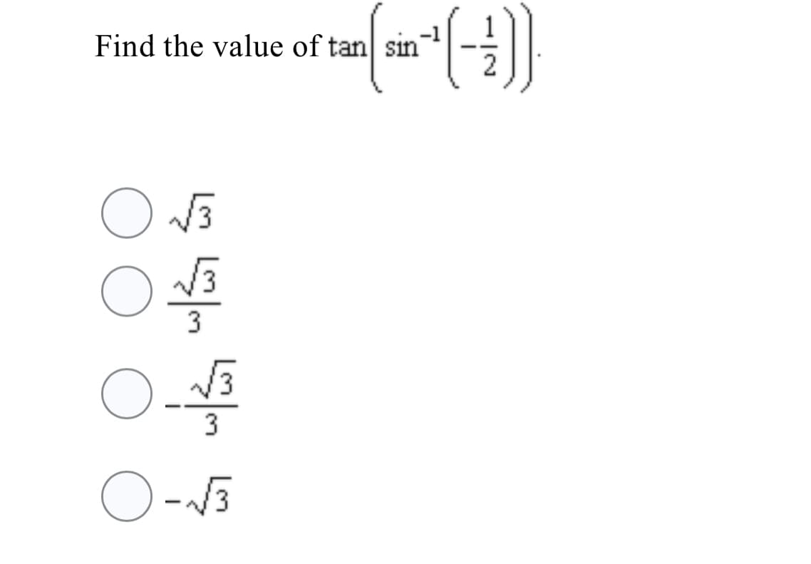 Find the value of tan sin
2
3
3
O-5
