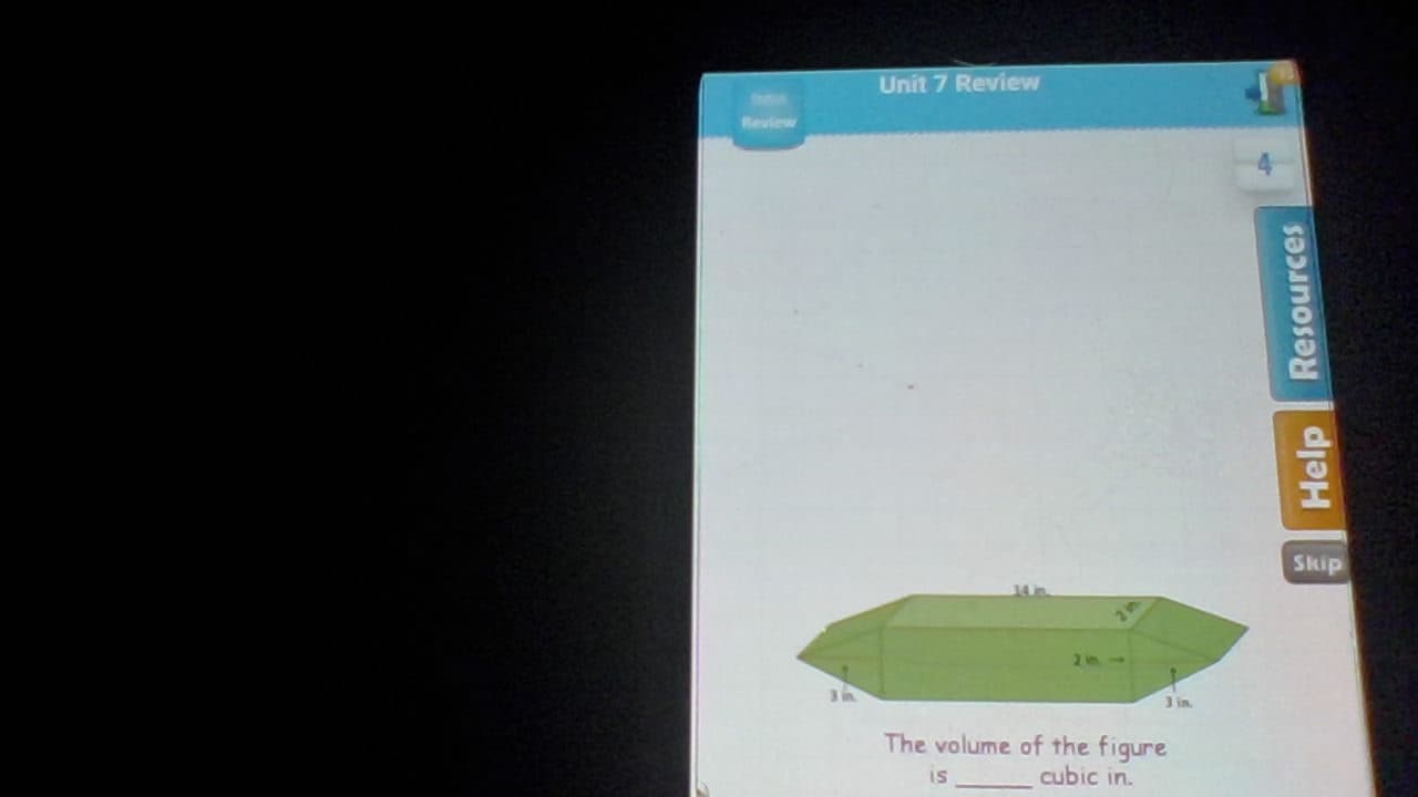 14 in
2 in
2 in
3 in
The volume of the figure
is
cubic in.
