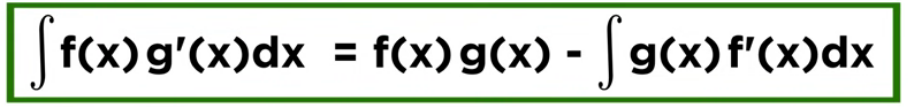 f(x)g'(x)dx = f(x)g(x) - g(x)f'(x)dx
