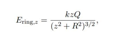 kzQ
Ering,z
(2² + R²)³/2°
