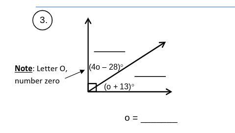 3.
Note: Letter 0,
(40 – 28)
number zero
(0 + 13)°
0 =

