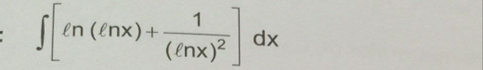 1
en (enx)+
dx
(enx)?
