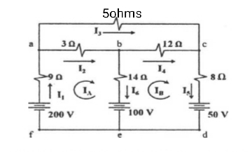 5ohms
14 0
"I 11
50 V
200 V
100 V
