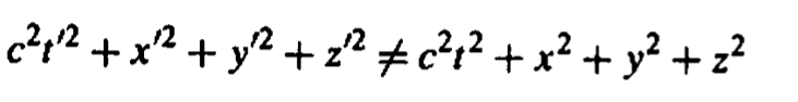 c² +¹2 + x¹² + y^² + z²¹² ‡ c²₁² + x² + y² + z²