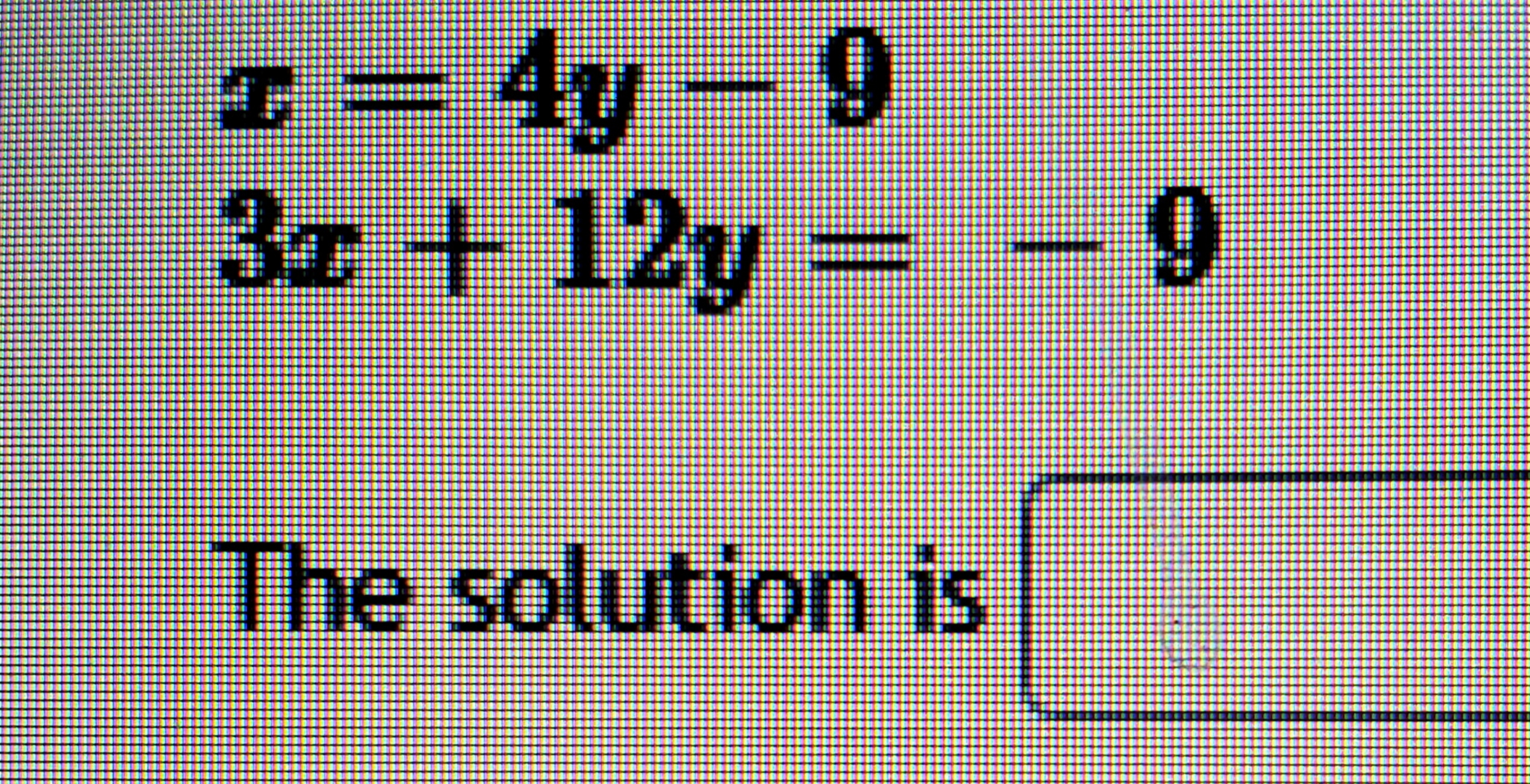 = 4y- 9
3x +12y
%D
The solution is
