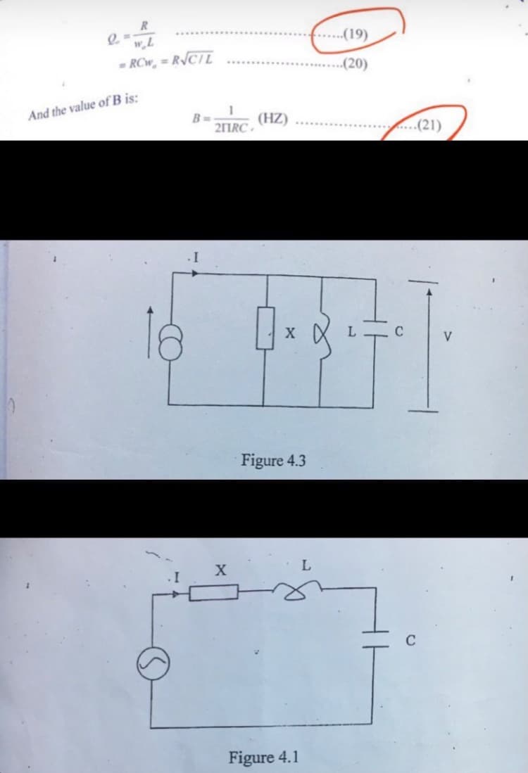 R
...(19)
- RCw, = R/CIL
.(20)
And the value of B is:
(HZ)
21TRC
.(21)
C
Figure 4.3
C
Figure 4.1
