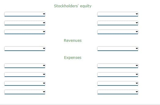 Stockholders' equity
Revenues
Expenses
