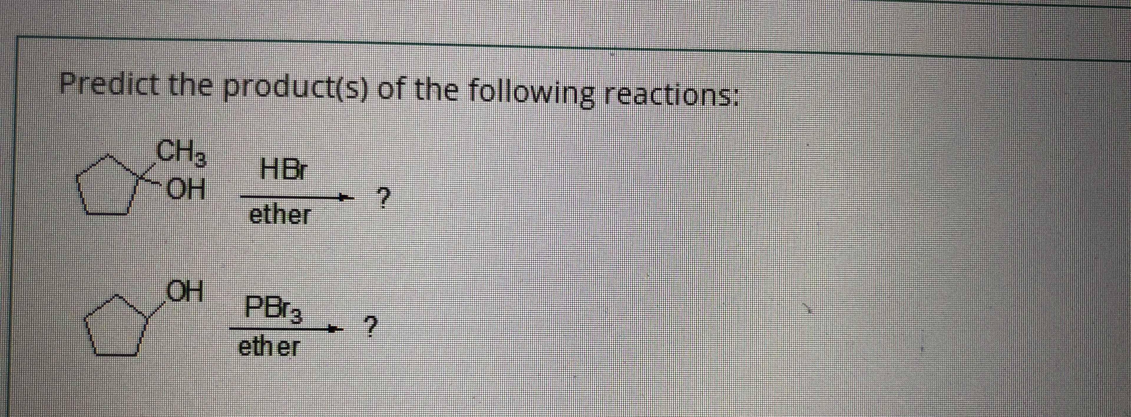 Predict the product(s) of the following reactions:
