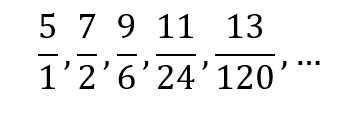 5 7 9 11 13
1'2'6'24'120'*
