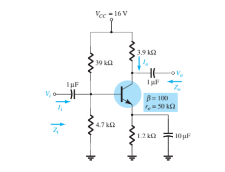 Vcc = 16 V
3.9 k2
39 k2
1µF
IµF
Z,
V, o
B = 100
T,= 50 k2
4.7 k2
Z
1.2 kQ
10 μF
