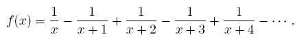 1
f(x) =
1
1
+
x +1
1
+
1
x + 2
x +3
x + 4
