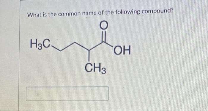 What is the common name of the following compound?
H3C
HO
CH3
