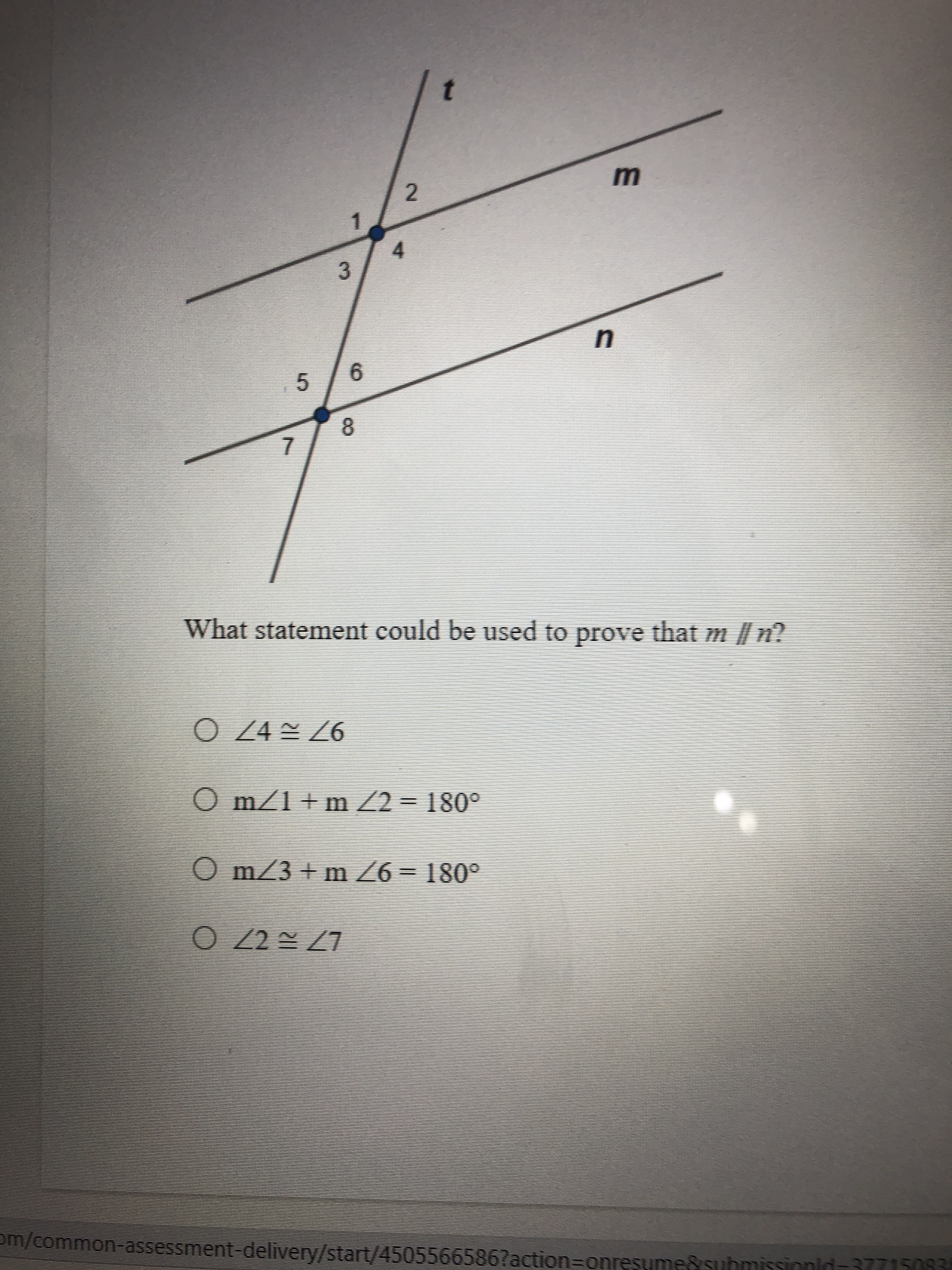 What statement could be used to prove that m f n?
