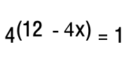 4(12 - 4x) = 1
