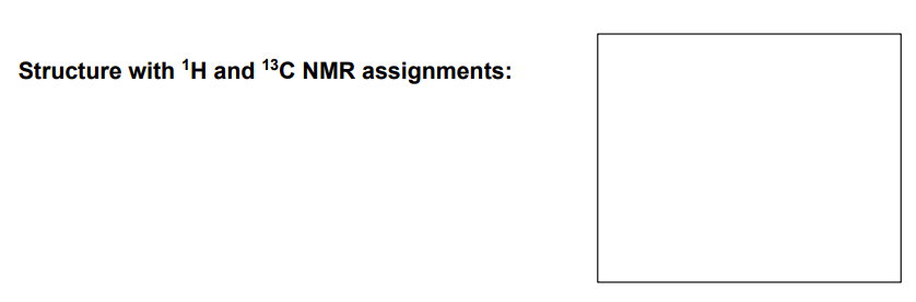 Structure with 'H and 13C NMR assignments:
